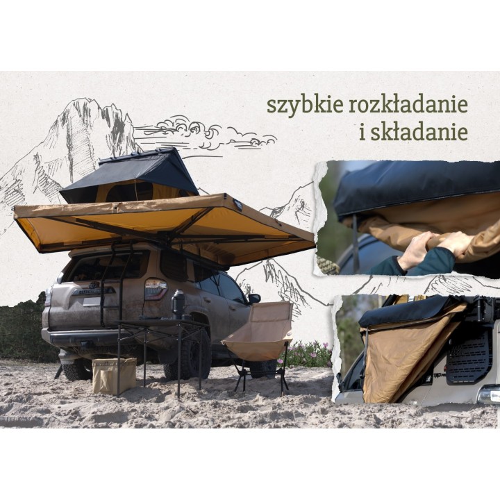 OFFLANDER MARKIZA SAMONOŚNA BATWING 270 L SAND PRAWA 2.5 M - ujęcie 24