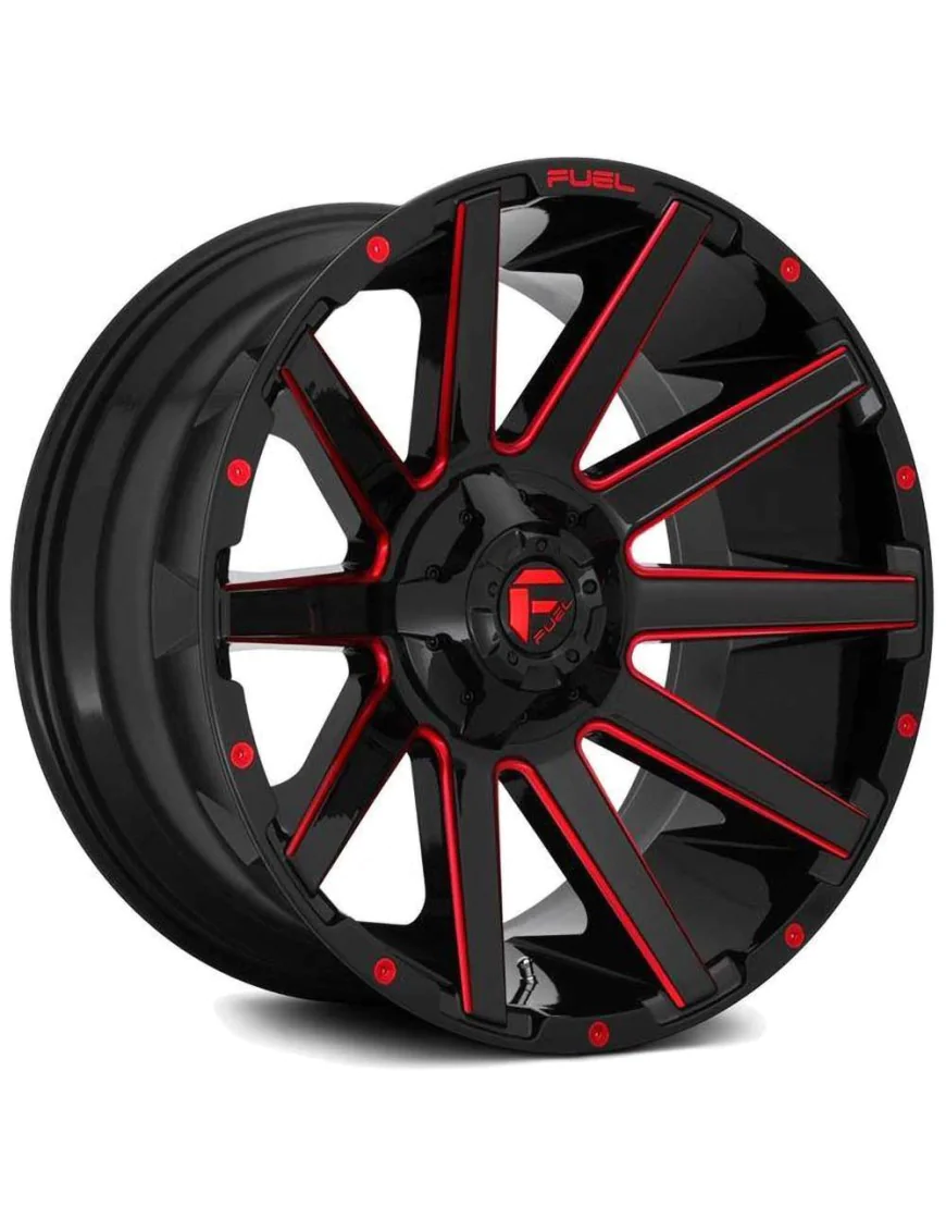 Felga aluminiowa D643 Contra Gloss Black/Candy Red Fuel