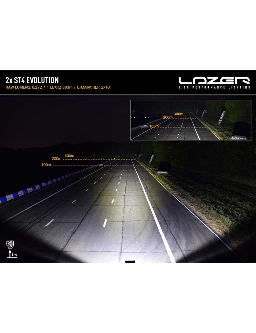 Zestaw dwóch lamp LAZER ST4 Evolution z systemem montażu w fabrycznym grillu - Toyota Land Cruiser 250 (2024 -) | Szekla4x4.pl