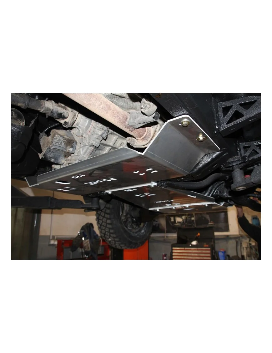 Zestaw aluminiowych osłon podwozia MorE 4x4 - Toyota Land Cruiser J120 - do zderzaka Z001