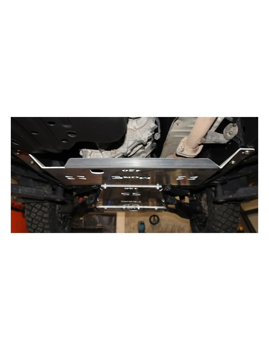 Zestaw aluminiowych osłon podwozia MorE 4x4 - Toyota Land Cruiser J120 - do zderzaka Z001