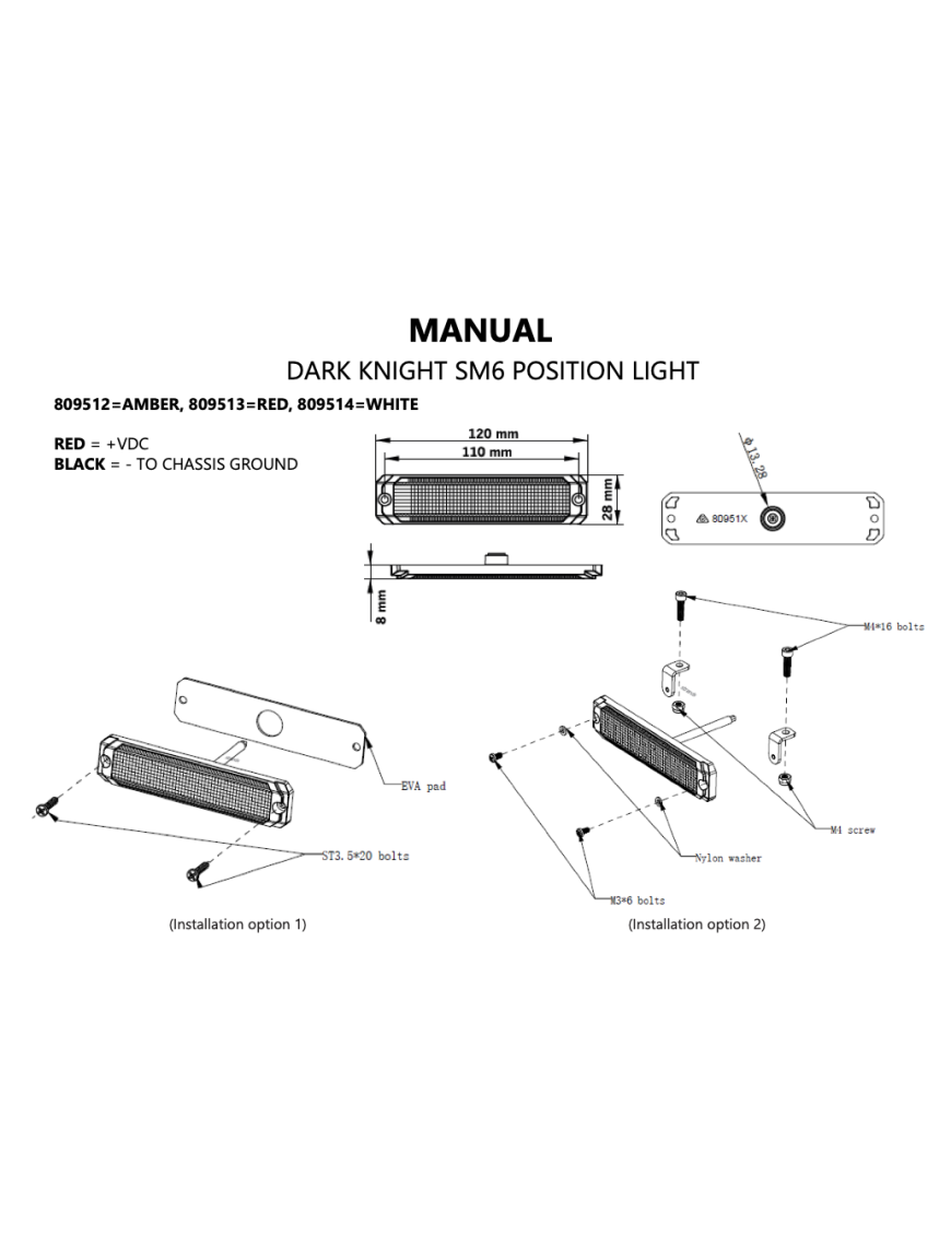 Lampa czerwona Strands DARK KNIGHT SM6 RED 809513 | Szekla4x4.pl Lampa czerwona Strands DARK KNIGHT SM6 RED 809513 | Szekla4x4.pl
