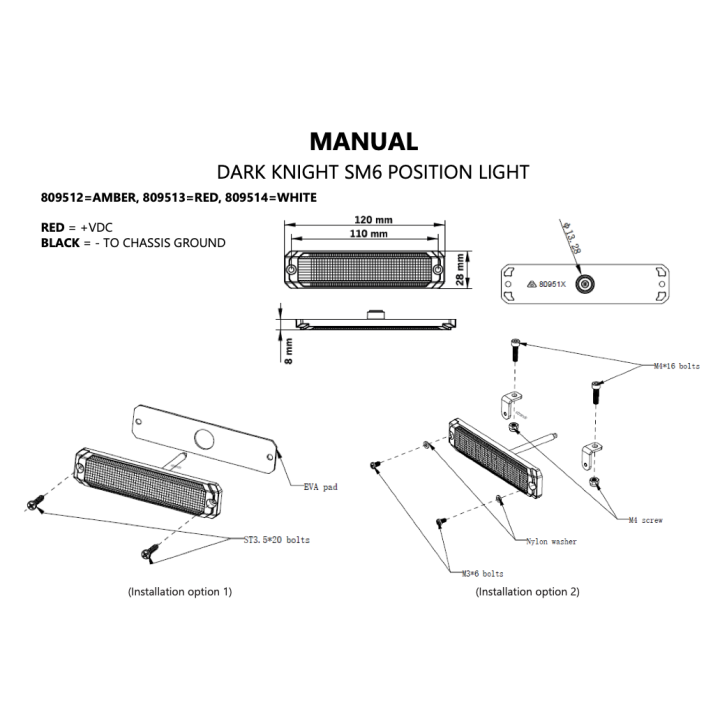 Lampa czerwona Strands DARK KNIGHT SM6 RED 809513 - ujęcie 10