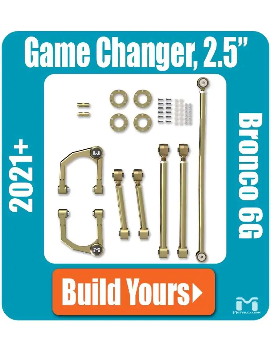 Bronco 6G 2.5" Game-Changer Suspension & Lift Kit, No Shock Edition