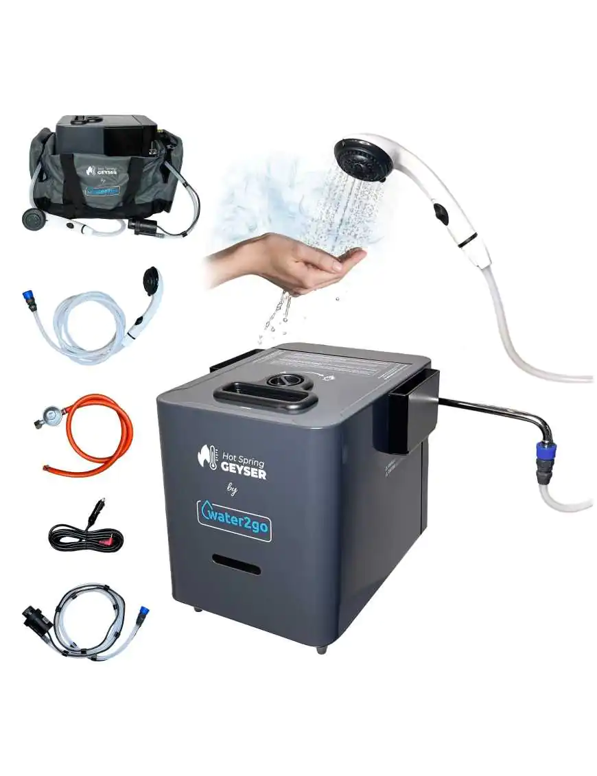 Portable Gas-Powered Tankless Water Heater with Shower