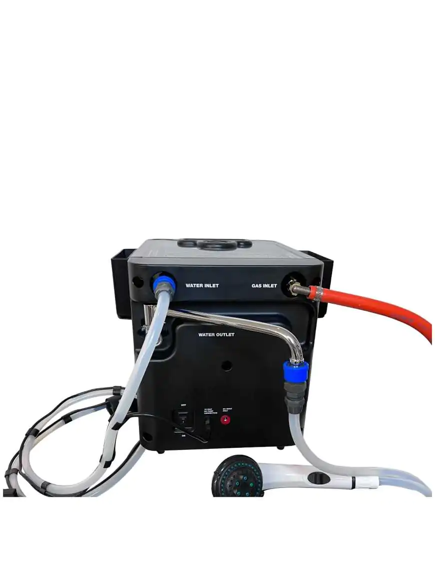 Portable Gas-Powered Tankless Water Heater with Shower