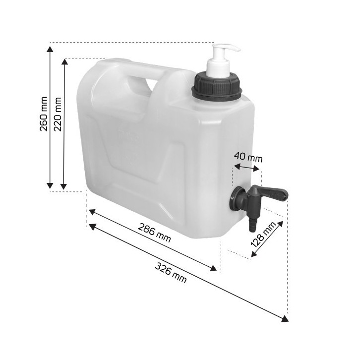 Pojemnik na wodę 5L bezb. KRAN DOLNY PLASTIK 3/4" + dozownik mydła /G HEAVY DUTY - ujęcie 5