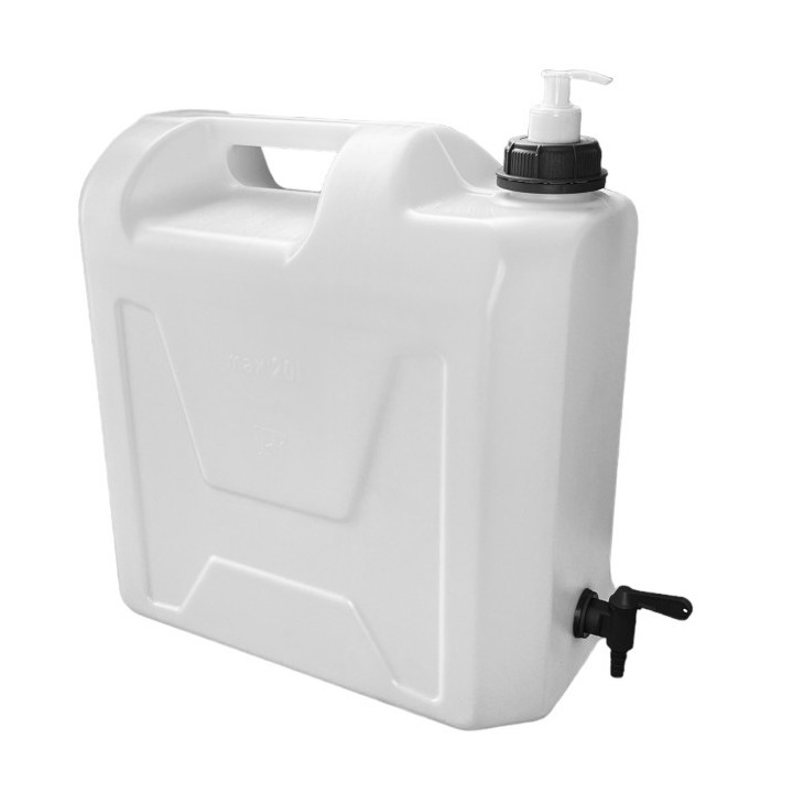 Pojemnik na wodę 20L bezb. KRAN DOLNY PLASTIK 3/4" + dozownik mydła /G HEAVY DUTY