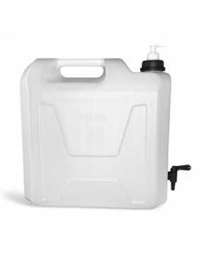 Water Container SimplyCan 20L Transparent with Plastic Tap and HEAVY DUTY Soap Dispenser
