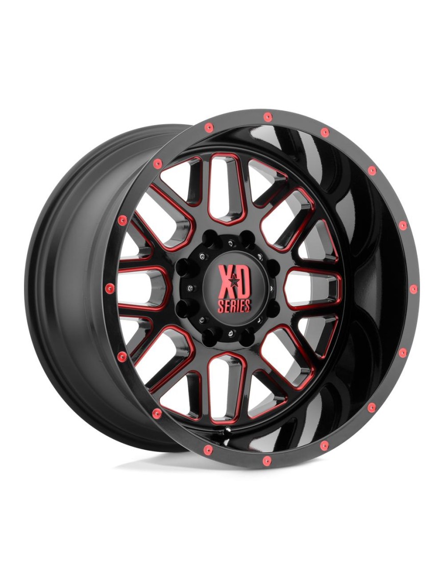 Felga aluminiowa XD820 GRENADE Satin Black Milled W/ Red Tinted Clear Coat XD Series