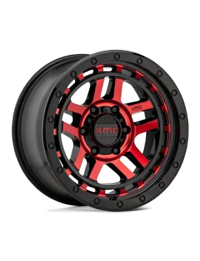 Felga aluminiowa RECON Gloss Black Machined W/ Red Tint KMC