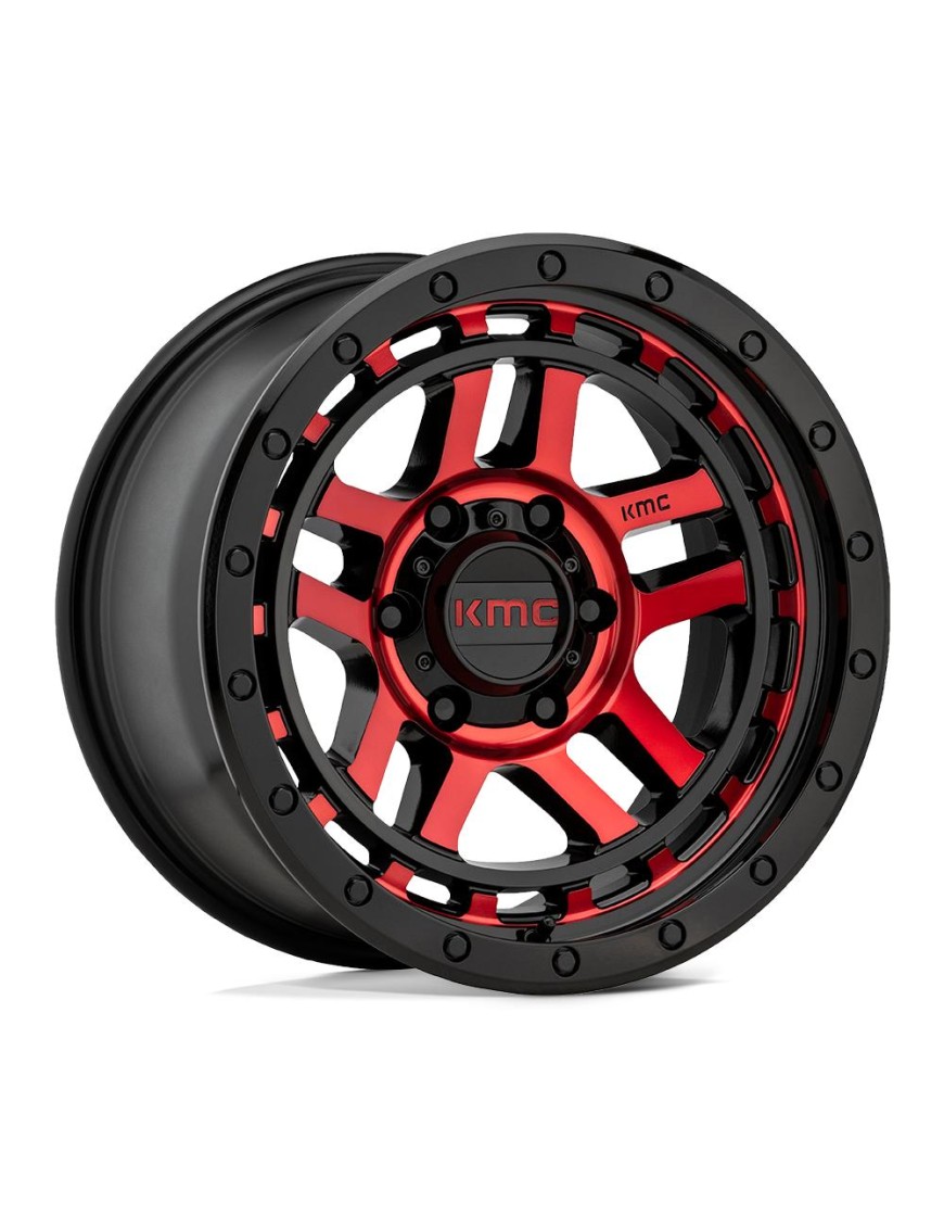 Felga aluminiowa RECON Gloss Black Machined W/ Red Tint KMC
