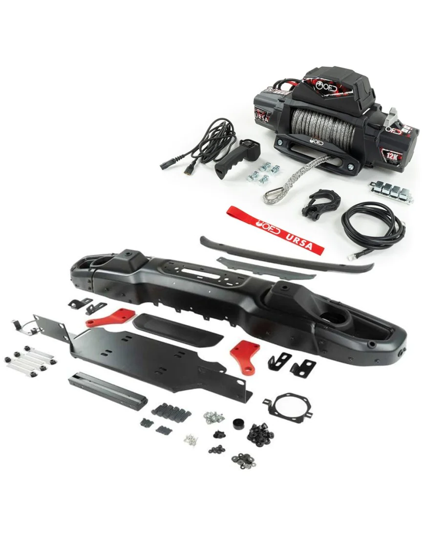 Zderzak aluminiowy przód + Wyciągarka z liną syntetyczną URSA 12500 lbs OFD