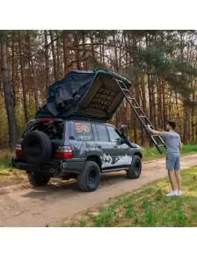 The Wild Camp Kolorado II roof tent belongs to the soft-shell rooftop tent series.