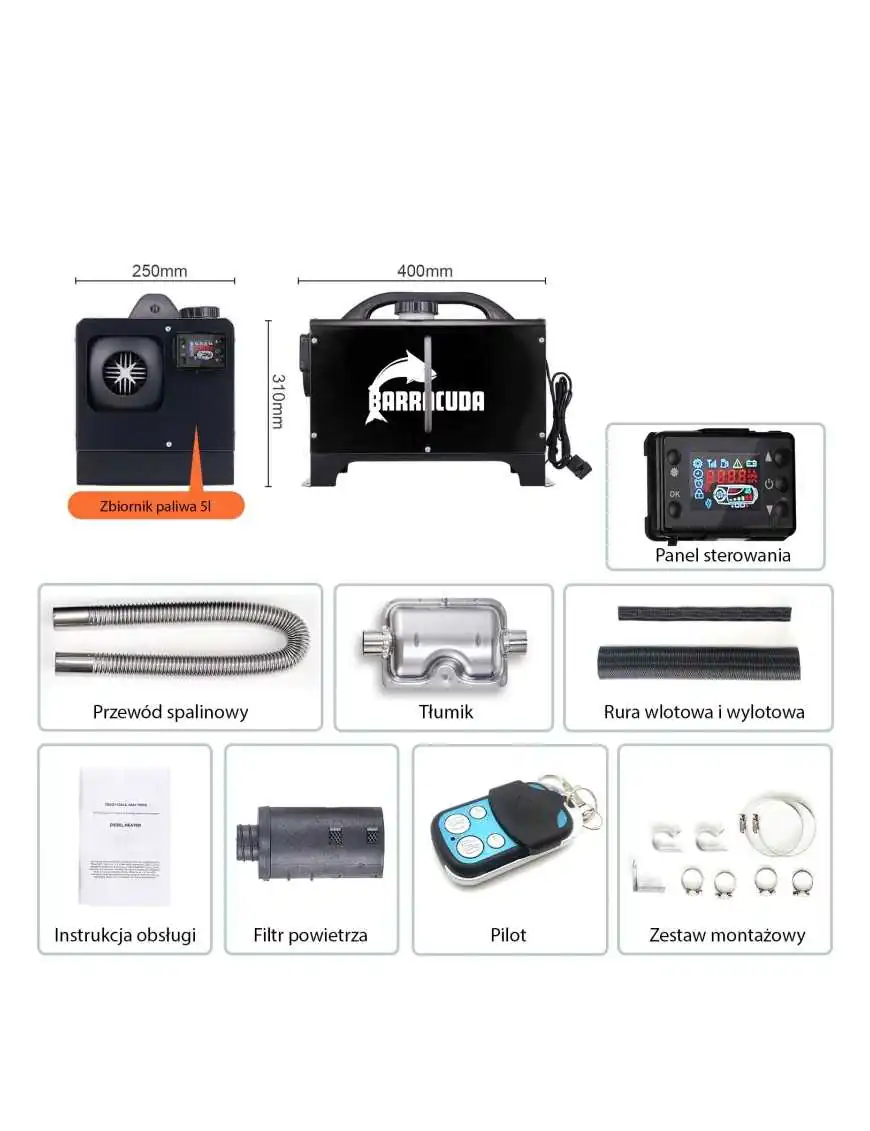 Barracuda Diesel Heater – 8kW Parking Vehicle Heater