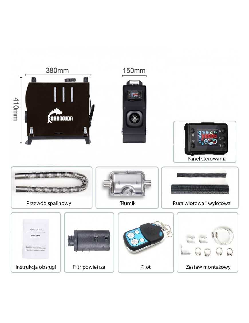 Barracuda Diesel Heater – 8kW Parking Vehicle Heater