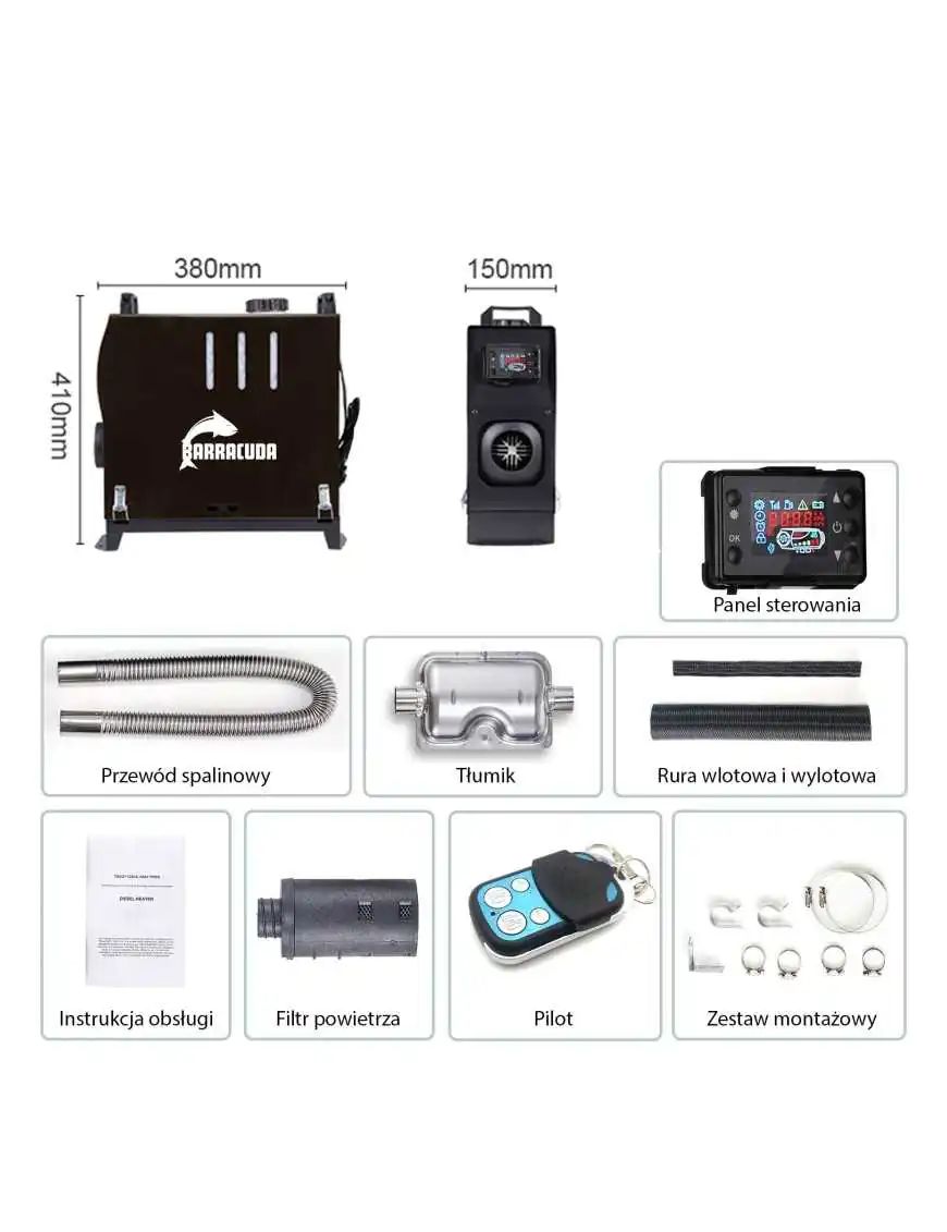 Barracuda Diesel Heater – 8kW Parking Vehicle Heater