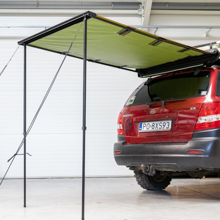 Zadaszenie markiza Wild Camp 1,25x2 m na bagażnik dachowy, zielona - ujęcie 2