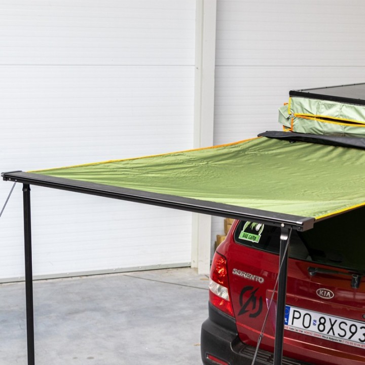 Zadaszenie markiza Wild Camp 1,25x2 m na bagażnik dachowy, zielona - ujęcie 3