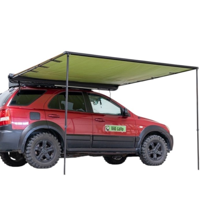 Markiza samochodowa Wild Camp 2x2,5 m zielona na bagażnik dachowy