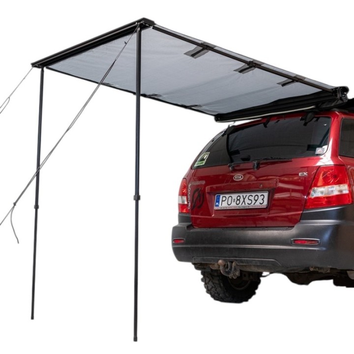 Zadaszenie markiza Wild Camp 1,25x2 m na bagażnik dachowy, szara - ujęcie 2