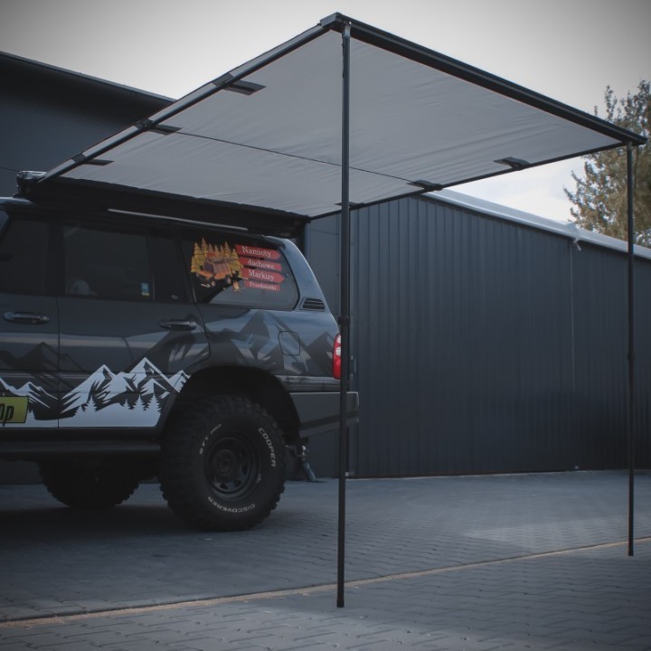 Markiza samochodowa Wild Camp 2x2,5 m szara z oświetleniem LED - ujęcie 2
