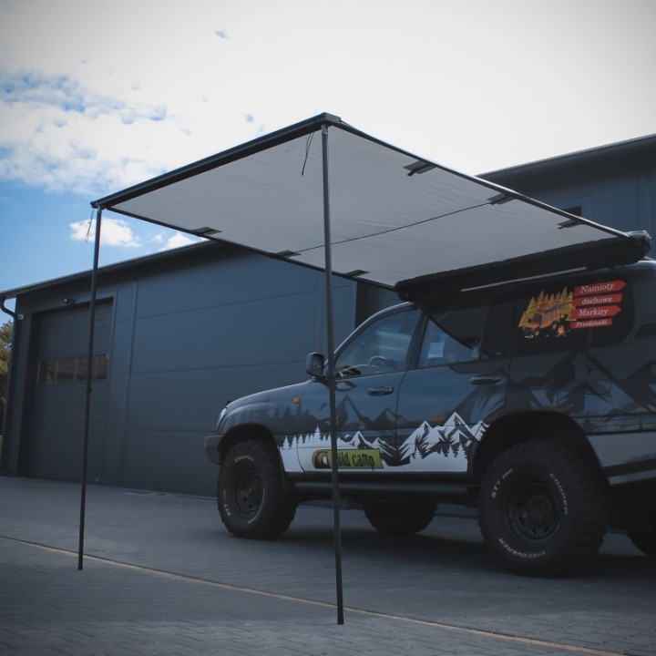Markiza samochodowa Wild Camp 2x2,5 m szara z oświetleniem LED - ujęcie 3