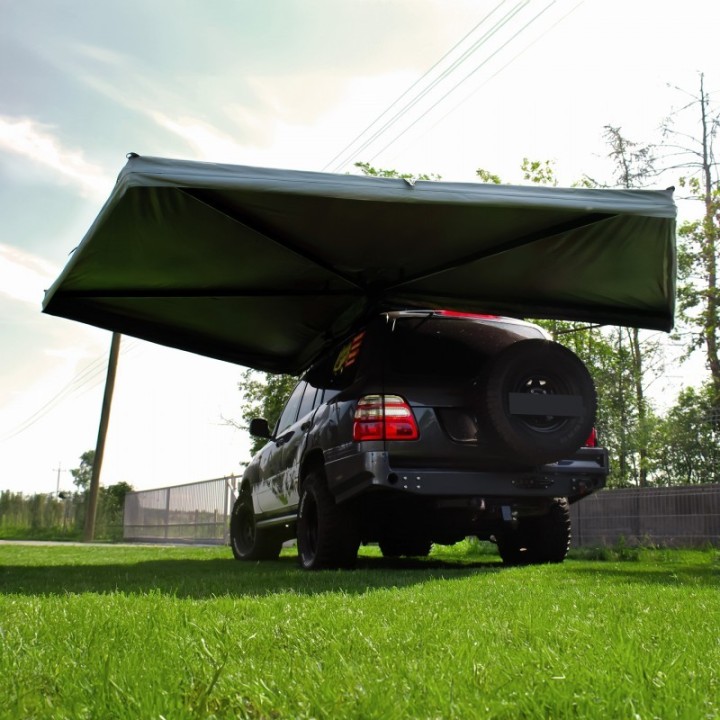 Zadaszenie Wild Camp Batwing II Premium 270° 2,5 m zielone – kierowca - ujęcie 17