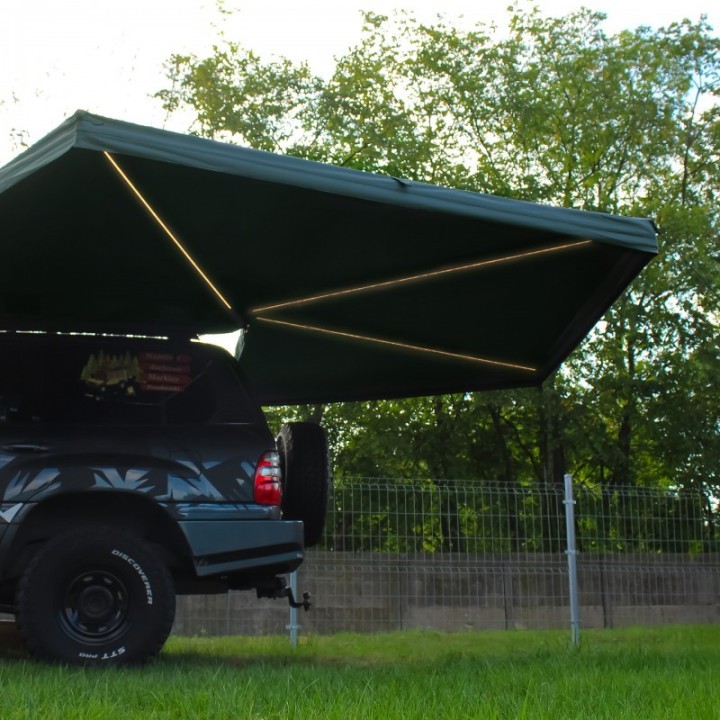 Zadaszenie Wild Camp Batwing II Premium 270° 2,5 m zielone – kierowca - ujęcie 22