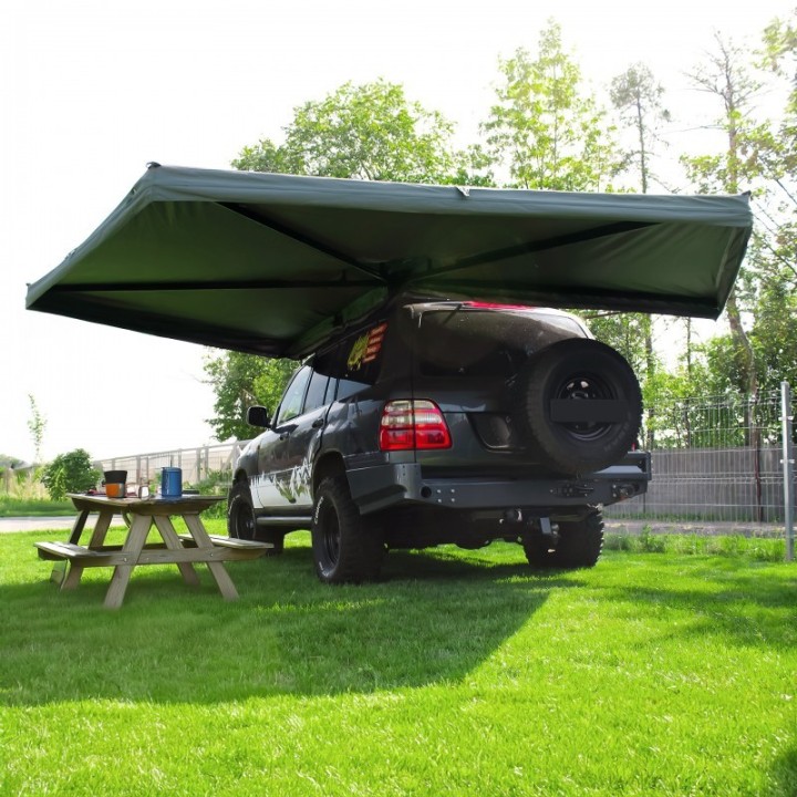 Zadaszenie Wild Camp Batwing II Premium 270° 2,5 m zielone – kierowca - ujęcie 23