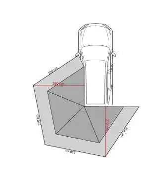 Przedsionek Batwing II Premium 270° 2,5 M Zielony Kierowca | Szekla4x4.pl