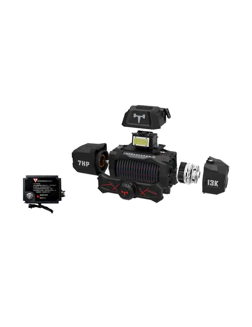 T-max Force View Titan 12V 13000lbs Winch with Synthetic Rope in Sheath