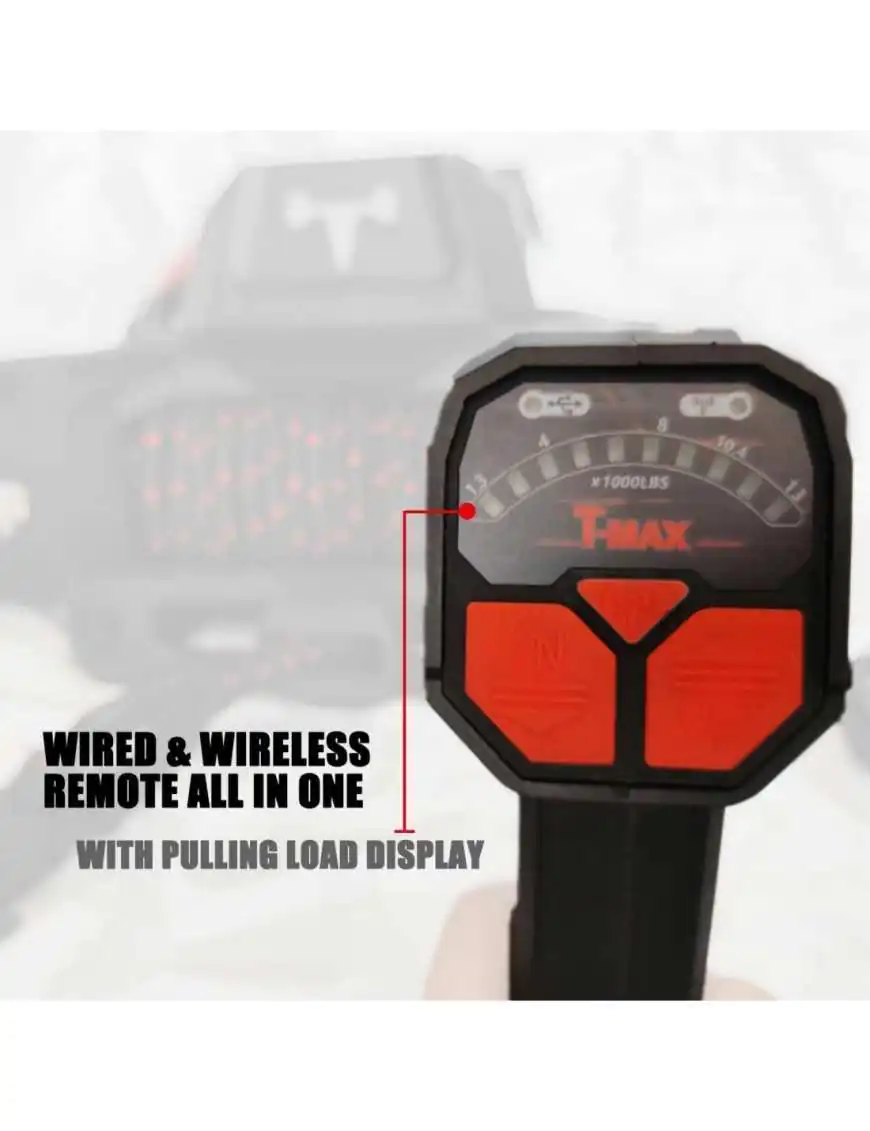 T-max Force View Titan 12V 13000lbs Winch with Synthetic Rope in Sheath