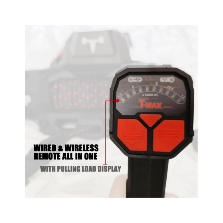 Wyciągarka T-max Force View Titan 12v 13000lbs z liną syntetyczną w oplocie - ujęcie 14