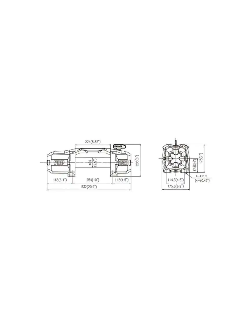 T-max Force View Titan 12V 13000lbs Winch with Synthetic Rope in Sheath