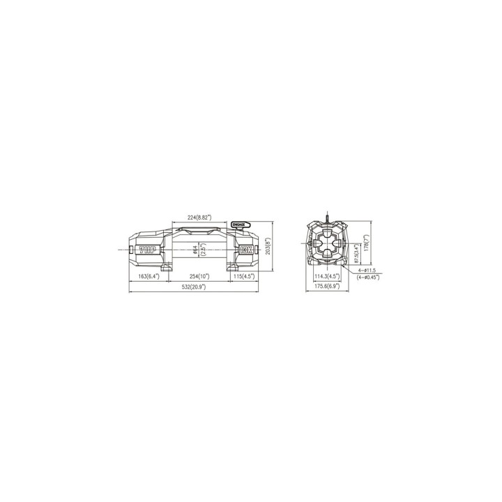 Wyciągarka T-max Force View Titan 12v 13000lbs z liną syntetyczną w oplocie - ujęcie 15