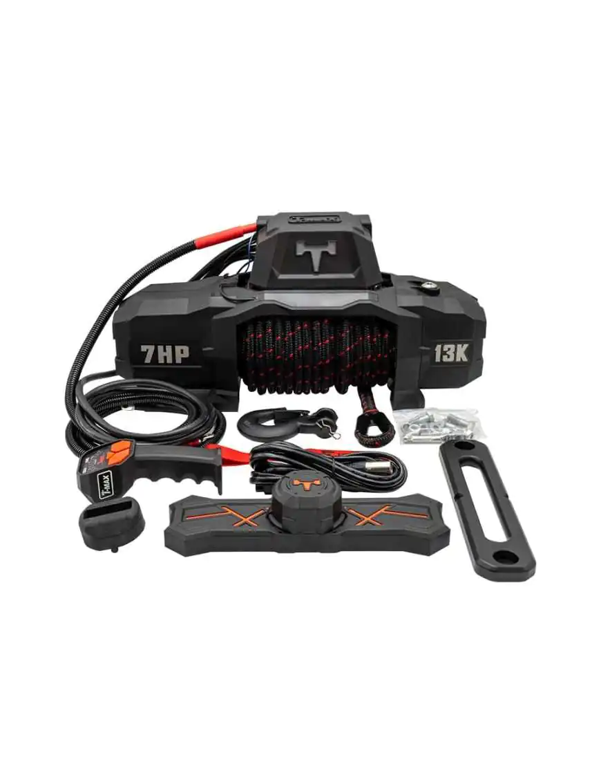 T-max Force View Titan 12V 13000lbs Winch with Synthetic Rope in Sheath T-max Force View Titan 12V 13000lbs Winch with Synthetic Rope in Sheath