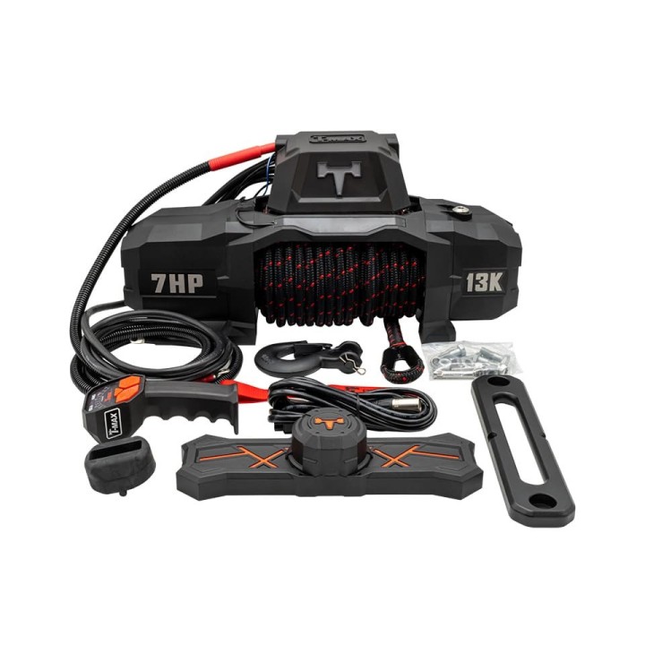 Wyciągarka T-max Force View Titan 12v 13000lbs z liną syntetyczną w oplocie