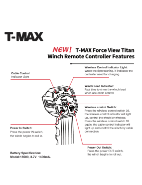 T-max Force View Titan 12V 13000lbs Winch with Synthetic Rope in Sheath