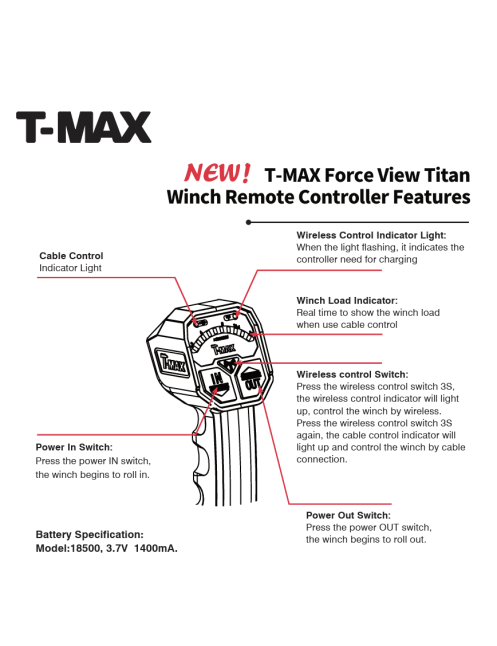 Wyciągarka T-max Force View Titan 12v 13000lbs z liną syntetyczną w oplocie 9247106A | Szekla4x4.pl Wyciągarka T-max Force View Titan 12v 13000lbs z liną syntetyczną w oplocie 9247106A | Szekla4x4.pl