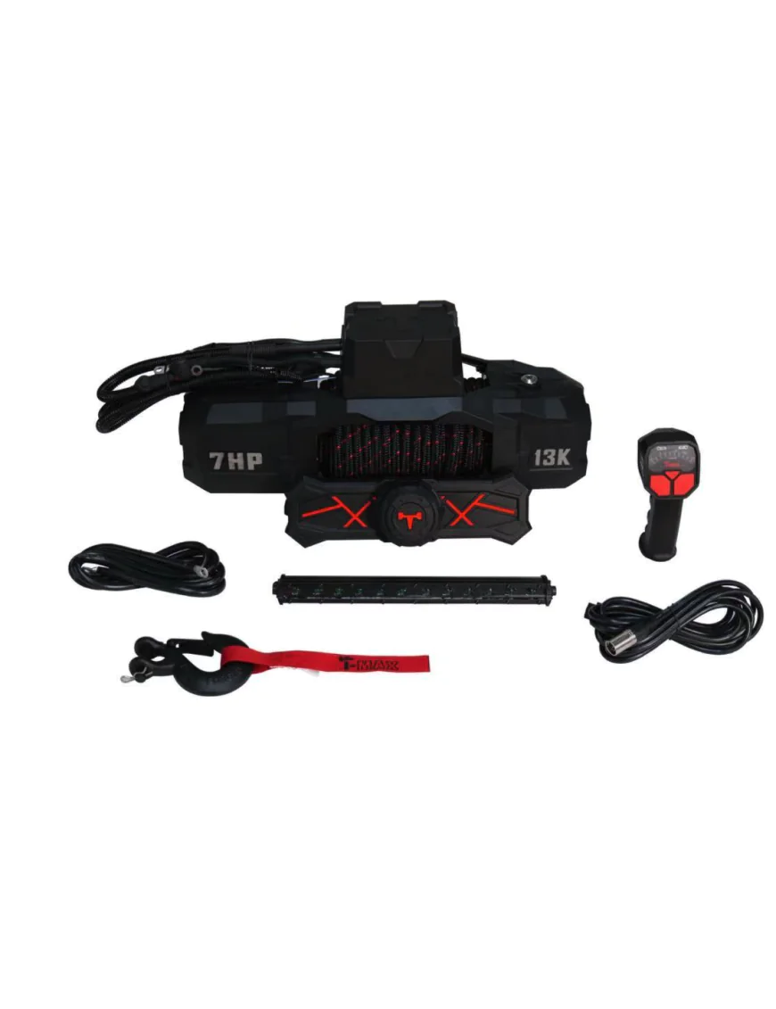 T-max Force View Titan 12V 13000lbs Winch with Synthetic Rope in Sheath