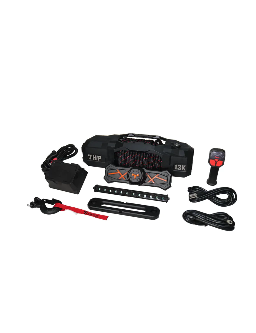 T-max Force View Titan 12V 13000lbs Winch with Synthetic Rope in Sheath T-max Force View Titan 12V 13000lbs Winch with Synthetic Rope in Sheath