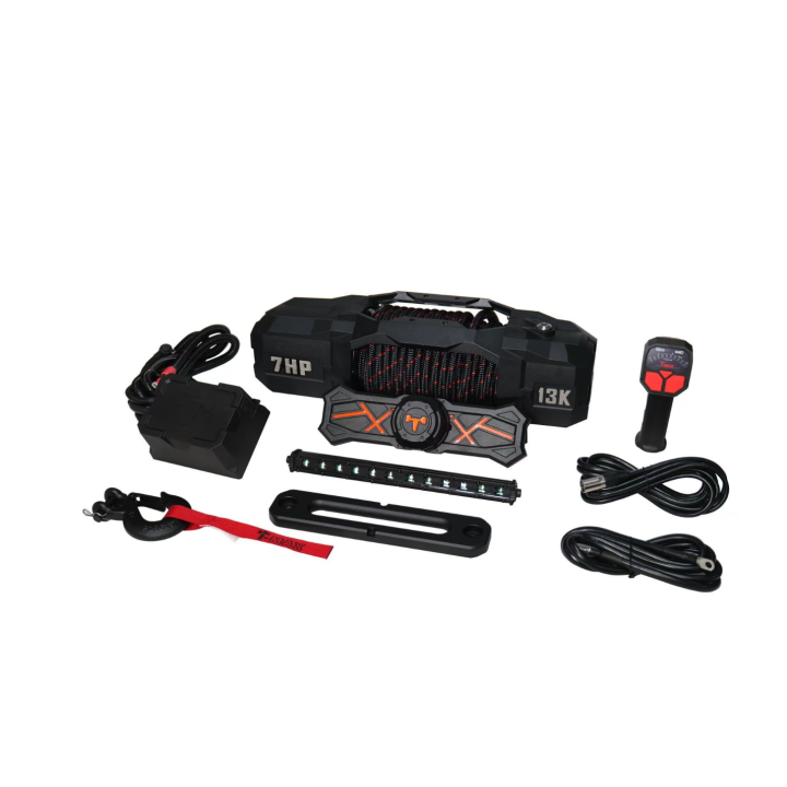 Wyciągarka T-max Force View Titan 12v 13000lbs z liną syntetyczną w oplocie 9247106A