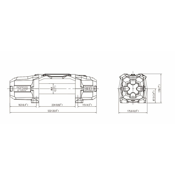 Wyciągarka T-max Force View Titan 12v 13000lbs z liną syntetyczną w oplocie 9247106A - ujęcie 16