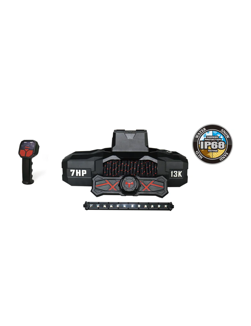 T-max Force View Titan 12V 13000lbs Winch with Synthetic Rope in Sheath