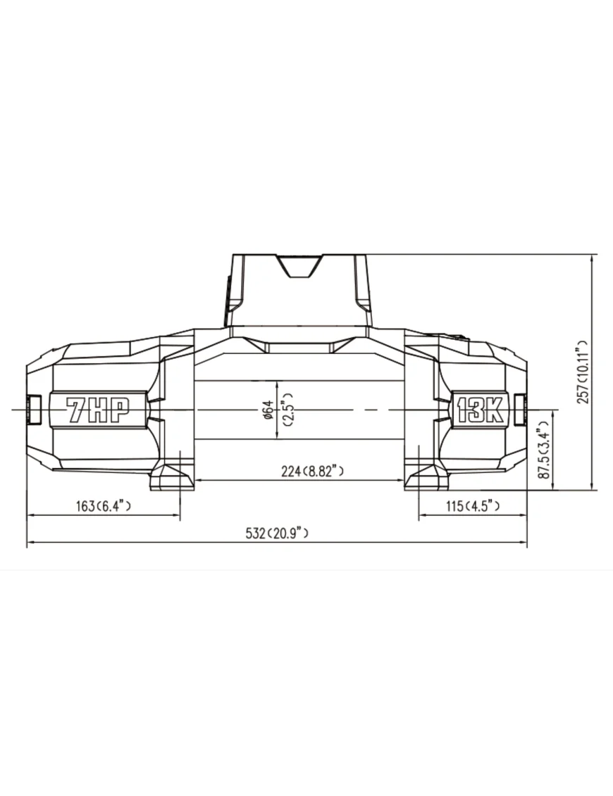 T-max Force View Titan 12V 13000lbs Winch with Synthetic Rope in Sheath