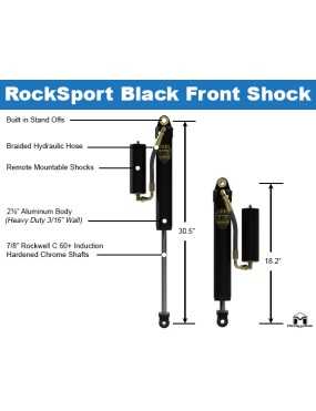 Amortyzatory RockSport Black 4,5 - 5,5" Jeep Wrangler JL Gladiator przednie