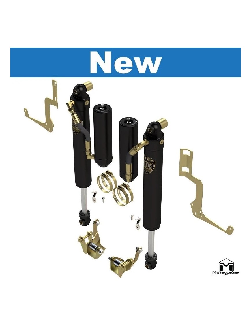 RockSport BLACK, 2.5"/3.5" JL Wrangler & JT Gladiator Adjustable Reservoir Shocks, Front, Pair, Standard Axle Edition