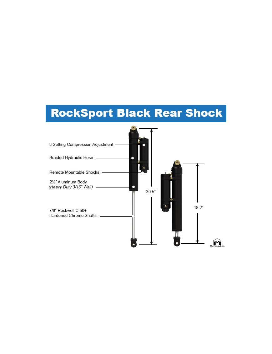 Amortyzatory RockSport BLACK tylne 2,5-3,5 lift Jeep Wrangler JL | Gladiator | Szekla4x4.pl