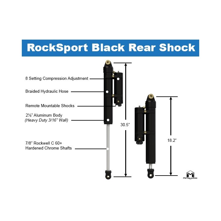 Amortyzatory RockSport BLACK tylne 2,5-3,5 lift Jeep Wrangler JL | Gladiator METALCLOAK - ujęcie 11